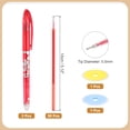 thumbnail image 2 of Uxcell 2Pcs Bolígrafos de Gel Borrables con 50 Recambios y 2 Borradores, Bolígrafos Borrables por Calor de 0.5mm para Tela, Tinta Roja, 2 of 6