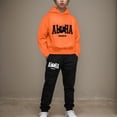 thumbnail image 2 of Caqnni Toddler Boy Fall-Winter Outfits Pants Sets 3T Toddler Boy Long Sleeve Pattern Contrast Color Tops Elastic Pants 2PCS Set for 0 6 12 18 24 M4t 5t 6t Pajamas Set(2-3 Years,Orange), 2 of 8