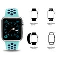 thumbnail image 4 of Apple Watch Band 38MM 40MM 42MM 44MM, Silicone Sport Bands, Breathable Silicone Replacement Watch Strap for Apple Watch Series 1, 2, 3, 4, 5 S/M & M/L (19-Colors), 4 of 7