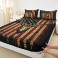 thumbnail image 3 of Homewish Safari Deer Twin Sheet Sets,Retro American Flag Twin Fitted Sheet,Jungle Wildlife Flat Sheet For Boys Kids,Ultra Soft Home Decor,3pcs, 3 of 7