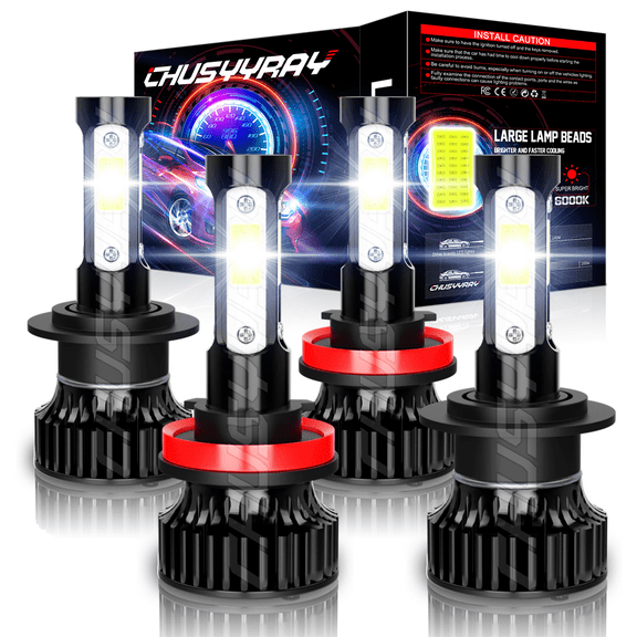 4Pcs H7 H11 LED Headlight Hi Lo Beam Combo Kit Replacement of Cars Plug and Play