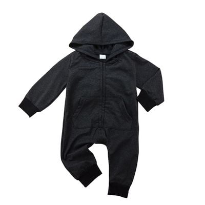 Fancyleo Baby Hooded Hooded Newborn Boy Girl Long-Sleeved Button Jumpsuit Tights Crawling Suit