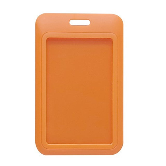 Hioecau Sliding Badge Holder Vertical Hard Plastic Case Clear Card Protector Pouch for Office School ID Credit Cards Proximity Key Cards Driver's Licenses Passes