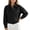 Black, variant on Cropped Denim Shirt Jackets for Women- Oversized Fall Casual Long Sleeve Zip Up Jean Jacket Light Blue Size M