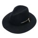 thumbnail image 4 of Sombrero de fieltro poco profundo con cremallera para hombre y mujer, gorro de lana retro con cadena punk europea, gorra plana novedosa, moda urbana, tendencia salvaje, 2021, 4 of 4