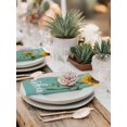 thumbnail image 5 of Turquoise Sunshine Sunflower Cloth Napkins Set of 4 Reusable Dinner Napkins, Pastoral Bees Farmhouse Floral Cocktail Napkin Washable Table Napkins for Wedding/Holiday Party/Baby Shower 20"x20", 5 of 7