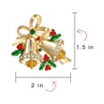 thumbnail image 4 of Bling Jewelry Womens Large Fashion Statement Crystal Holiday Christmas Bells Brooch Pin Gold Plated, 4 of 6