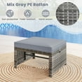 thumbnail image 4 of Gymax 2 Pieces Patio PE Rattan Ottomans with Soft Zippered Cushions for Deck Gray, 4 of 9