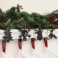 thumbnail image 2 of Haute Decor MantleClip Stocking Holder with Holiday Icons, Black (4 Pack), 2 of 5