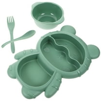 SWETRACE 1Set Lemon Yellow Practical Children Eating Plates For Toddlers Including Meal Separation .7x7.3in