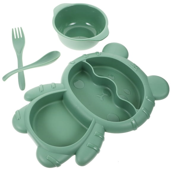 SWETRACE 1Set Lemon Yellow Practical Children Eating Plates For Toddlers Including Meal Separation .7x7.3in