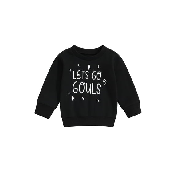 LMLYSoH Toddler Boy Girl Fall Sweatshirt Long Sleeve Round Neck Letter Ghost Print Pullover Loose Tops for Halloween