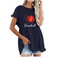 thumbnail image 1 of Camiseta informal para mujer, blusa estampada con cuello redondo y manga corta, Tops OAVQHLG3B Store  lin121212, 1 of 4