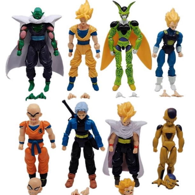 ZHAOCHENG 8 figuras de acción articuladas de Dragon Ball Z, DBZ, regalo de Navidad para niños.