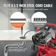 thumbnail image 3 of VEVOR Drain Cleaner Machine Drain Auger 75FT x 1/2 Inch Manual Feed & 4 Cutters, 3 of 9