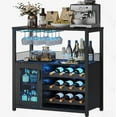 thumbnail image 1 of Alician Wine Bar Cabinet With LED Lights,Industrial Home Coffee Bar With Adjustable Wine Rack & Glass Holder, Modern Liquor Cabinet, 1 of 8