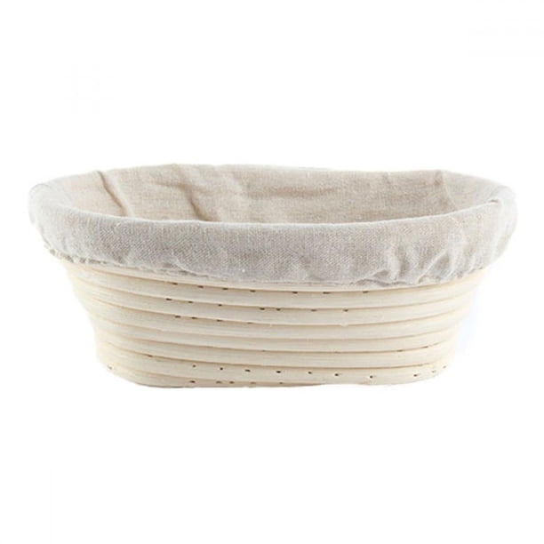 Cesta de ratán y revestimiento para levar masa de pan Banneton Brotform, forma ovalada