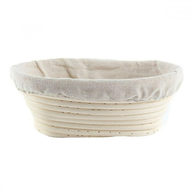 Cesta de ratán y revestimiento para levar masa de pan Banneton Brotform, forma ovalada