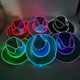 thumbnail image 5 of Light Up Cowboy Hat, LED Flashing Party Hat with 4 Modes, Battery Operated Festival Hat for Halloween, Cosplay, Events, Unisex Adult Size, 5 of 7