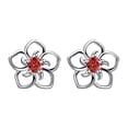 thumbnail image 2 of Homesteed Hollow Flower Shaped Diamond Earrings for Women Shiny Crystal Studs Elegant Floral Jewelry Nickel Free Birthday Wedding Gift for Her, 2 of 6