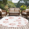 thumbnail image 4 of Ocean Red Coral Round Area Rug 7Ft Washable Circle Rugs for Dorm Laundry Room, Summer Coastal Starfish Conch Nautical Non-Slip Carpet Floor Mats Indoor Outdoor Carpet Runner Aesthetic Home Decor, 4 of 8