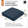 thumbnail image 6 of Classic Accessories Montlake FadeSafe Water-Resistant Patio Dining Seat Cushion, 17 x 17 x 3 inch, Heather Indigo, 6 of 10
