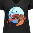 thumbnail image 4 of Inktastic Fun Fiddler Crab with Violin and Mustache Women's Plus Size V-Neck T-Shirt, 4 of 5