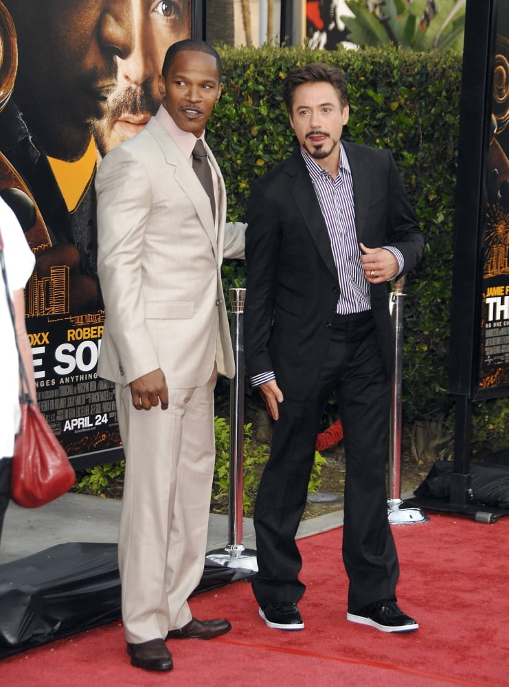 Jamie Foxx, Robert Downey Jr. At Arrivals For The Soloist Premiere