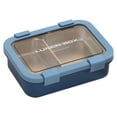 thumbnail image 2 of 2 Compartment Stainless Steel Lunch Box, Portable Meal Prep Container, Leakproof Food Storage Box with Clear Lid, Four Side Snap Lock Food Grade Snack Box for Daily Food Use 1Pcs, 2 of 4