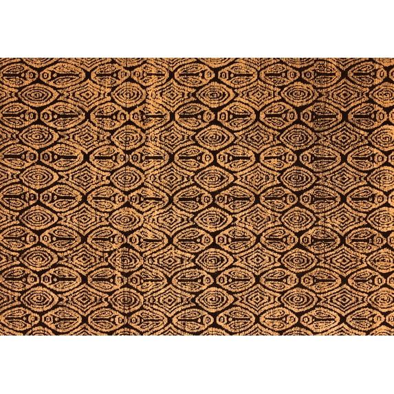 Ahgly Company Indoor Rectangle Abstract Orange Modern Area Rugs, 5' x 7'