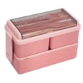 thumbnail image 1 of Visland 1400ML Double Plastic Lunch Box Three compartments Sealed Avoid Food Mixing Perfect Meal Match Microwave Lunch Box, 1 of 9