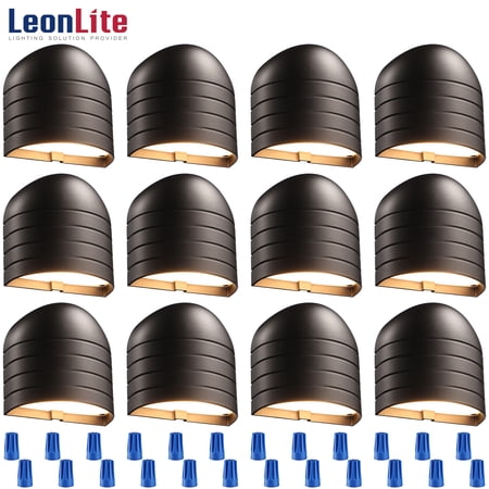LEONLITE 12-Pack Low Voltage LED Deck Lights  CRI90 Landscape Poolside Fence Lights  12-24V AC/DC  Die-cast Aluminum Accent Lighting  UL Listed Cord  3000K Warm White  Bronze