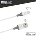 thumbnail image 4 of Scosche i34WG-SP Strikeline USB-A to Mfi Certified Lightning Charge & Sync Cable 4-ft. White, 4 of 5