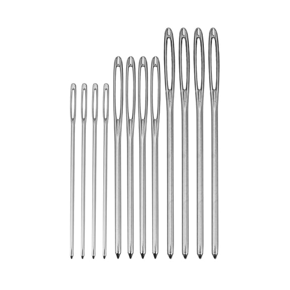 New Arrivals 12 Pieces Blunt Needles Large-Eye Steel Knitting Sewing Tools with Clear Bottle, 3 Sizes