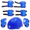 thumbnail image 4 of Juego de casco de bicicleta con rodilleras, coderas y muñequeras, casco ajustable para niños pequeños y jóvenes, casco de bicicleta para patines en línea, azul, 4 of 8