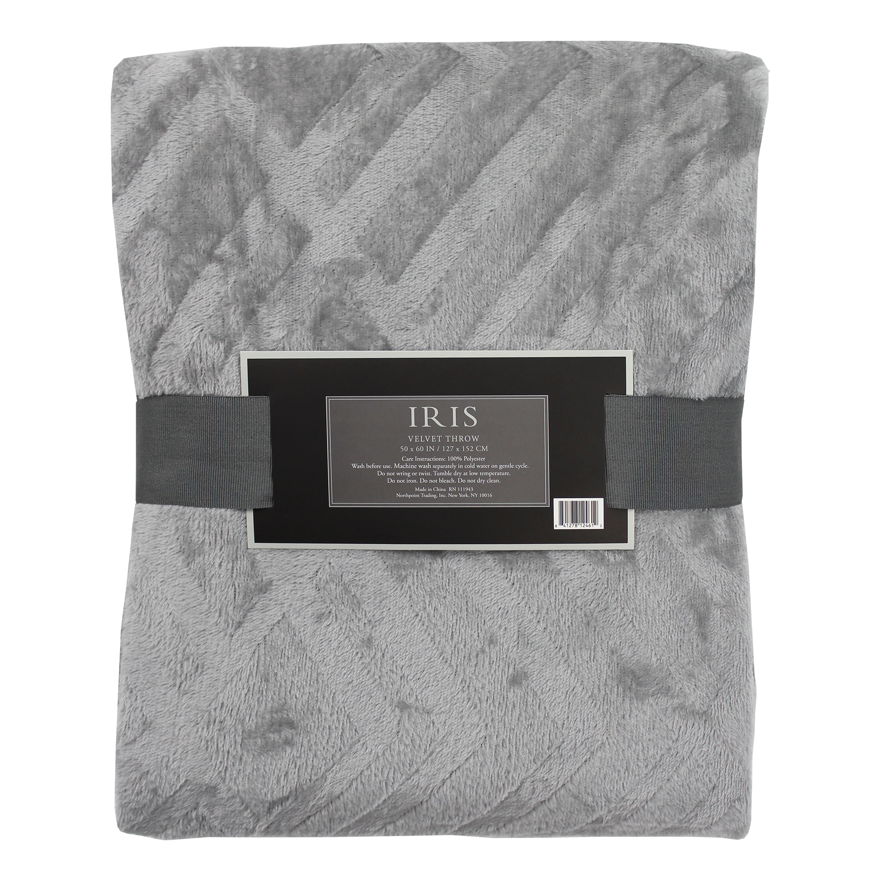 Textured Medium Grey Throw 50x60 Soft Gray Plush Blanket