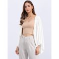 thumbnail image 5 of DARING DIVA Women's Linen Cardigan 3/4 Sleeve Open Front Lightweight Shrug XL White, 5 of 8
