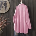 thumbnail image 6 of IROINNID Shirts for Women Long Sleeve Deals Casual Button Down Loose Fitting Solid Blouse,Pink, 6 of 9