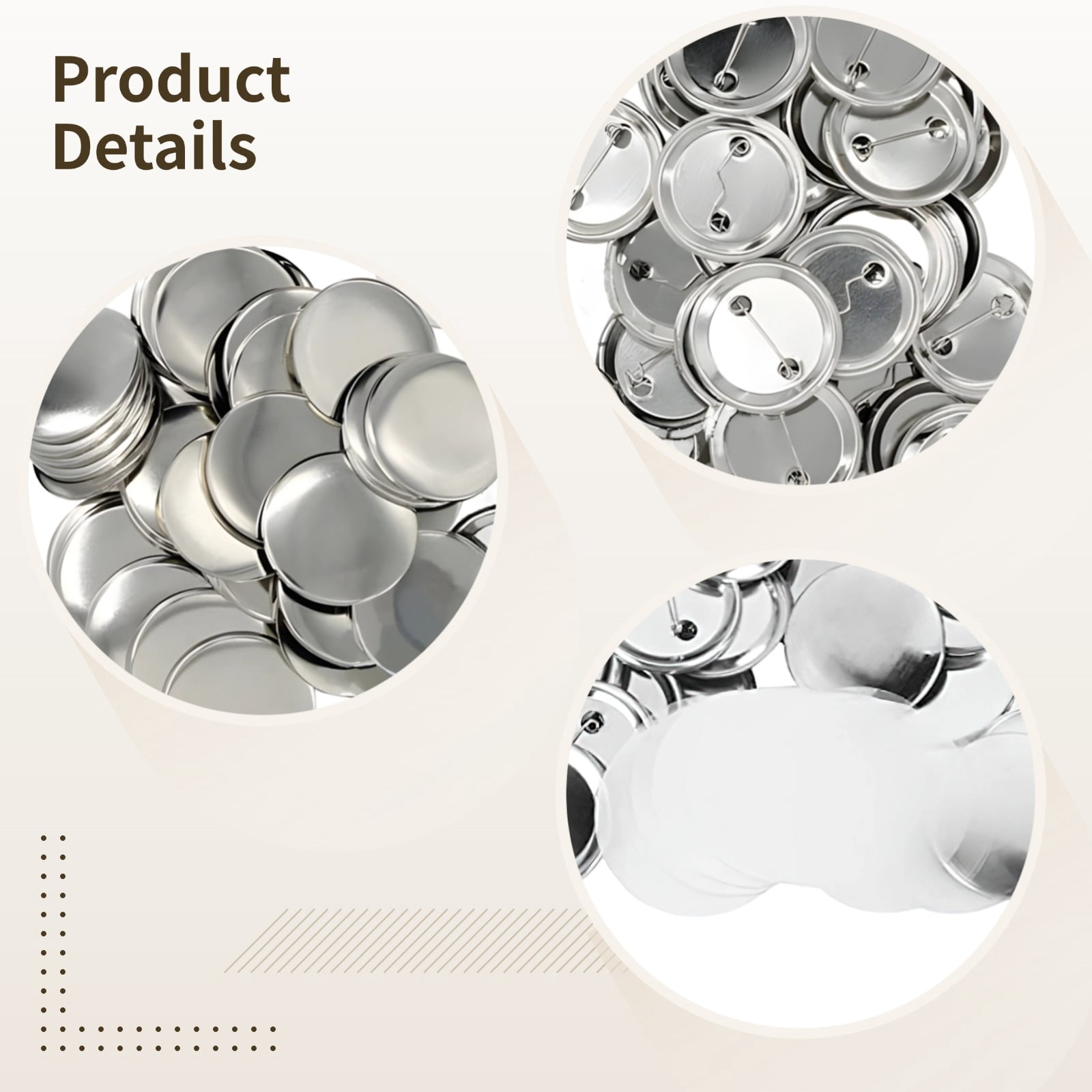 200 PCS Button Maker Supplies, 1.26 Inch Metal Buttons for Crafts Bulk, DIY Blank Button Making Supplies, Ideal for School Projects and Personalized Gifts