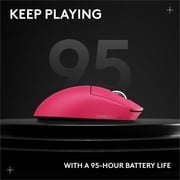 Logitech G PRO X SUPERLIGHT 2c wireless gaming mouse, 51 g pro-grade compact mouse with 5 programmable buttons, USB-C charging, 44K DPI sensor, up to 8 kHz polling for PC/Mac, Pink