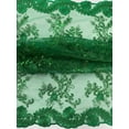 thumbnail image 3 of Beautiful Embroidered Lace w/Sequins, By the Yard from Sal Tex Fabrics, Kelly Green, 3 of 3
