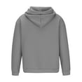 thumbnail image 3 of Penkiiy Mens 2024 Cotton Hooded Button Collar Drawstring Hoodies Pullover Sweatshirts Casual Long Sleeve Shirts with Pocket Gray, 3 of 5