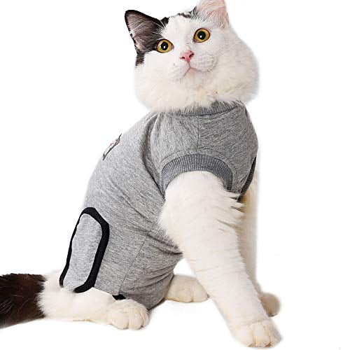 Recommended by Vets Cat Professional Recovery Suit for Abdominal Wounds and Skin Diseases,E-Collar Alternative for Cats and Dogs After Surgey Wear Anti Licking 