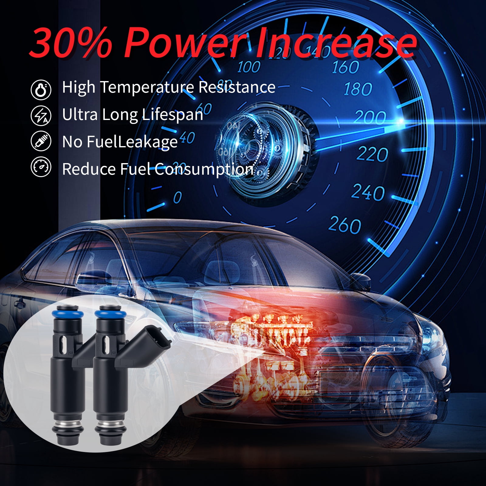 8 Pcs GM12580426 OE 5.3L Flex Fuel Injectors Compatible wIith Chevy 5.3 Tahoe Silverado Suburban 2002 2003 2004 2005 2006,Compatible with GMC Yukon Xl Sierra 1500 |Flex Engine| |4 Holes