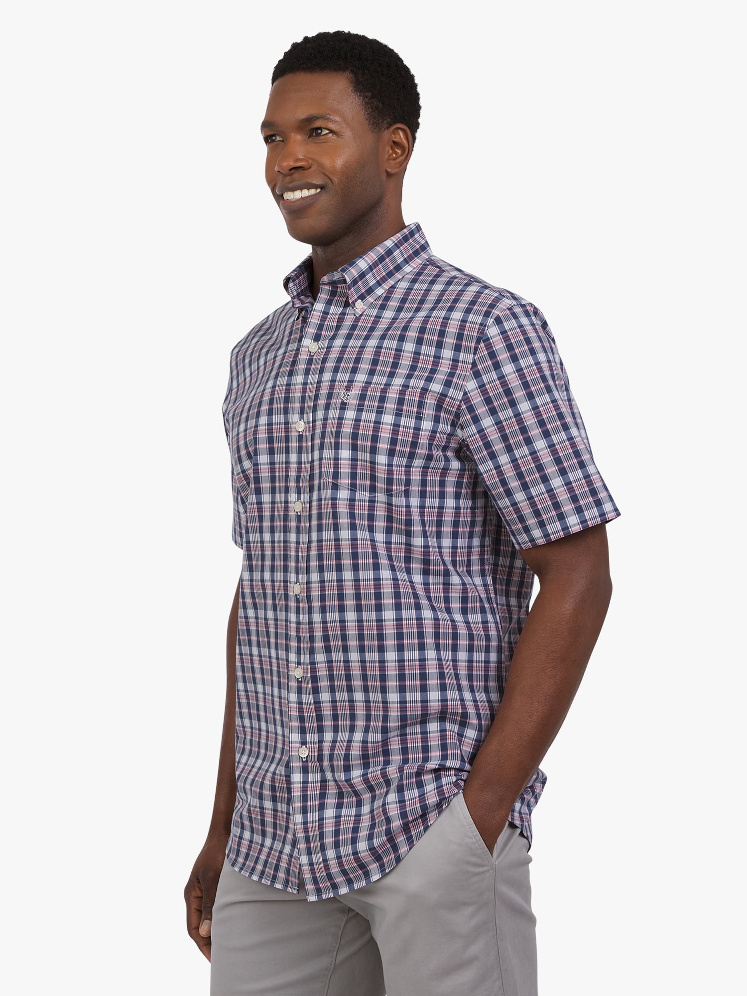 Chaps Men's and Big Men's Short Sleeve CVC Woven Shirt, Sizes S-3XL