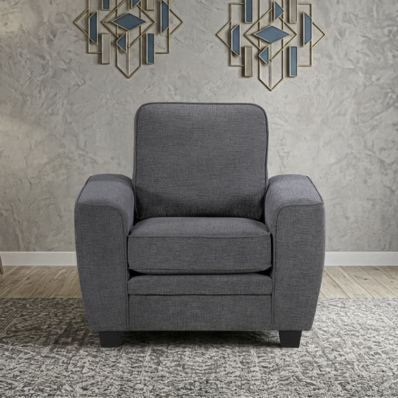 OakvillePark Harpshire Contemporary Chenille Living Room Chair, Dark Gray