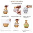 thumbnail image 4 of PureCasa Household Aroma Diffuser Desktop Humidifiers for Bedroom Office, Household Wood Grain Vase USB Portable Humidifier Spray Aromatherapy Oil Diffusers 300ml Sprayer, 1PC, Khaki, 4 of 9