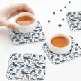 thumbnail image 7 of Pofeuu Underwater Animals 1 Print Leather Coasters Set of 6, Round Cups Mugs Mat Pad for Home Kitchen Heat Resistant Drink Coasters,Square, 7 of 7