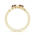 thumbnail image 2 of ANGARA Natural Round Two Stone Twist Ruby Ring in 14K Yellow Gold for Women (Size-4.1mm) | July Birthstone Jewelry for Her | Natural Ruby Rings, 2 of 8
