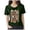 Dark Green_1, variant on Godom Women Halloween Shirt Funny Graphic Tees Autumn Casual Round Neck Fall Short Sleeve Tops